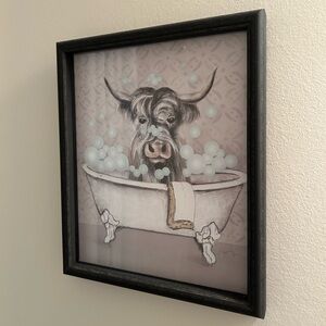 Whimsical Highland Cow Bathtub Art